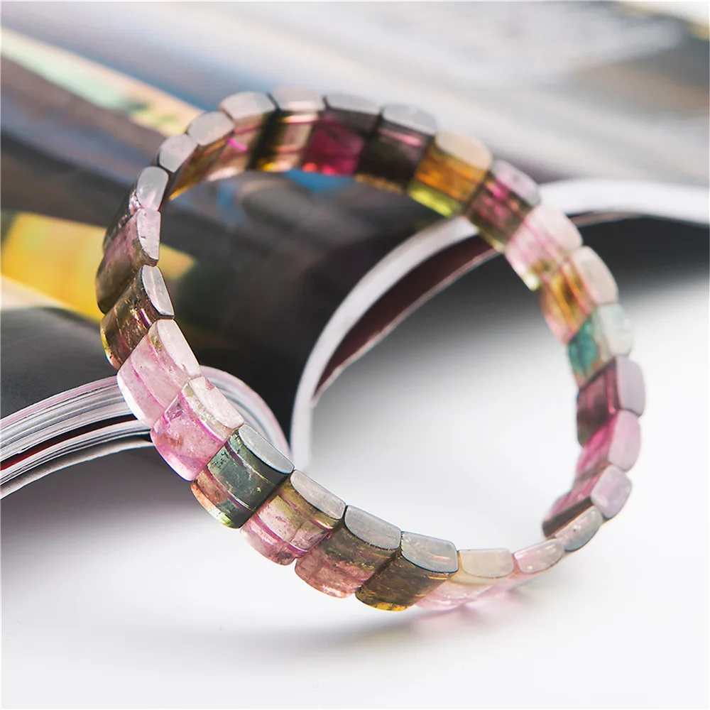 Ювелирные изделия Браслеты Натуральный красочный Турмалин кварцевый кристалл