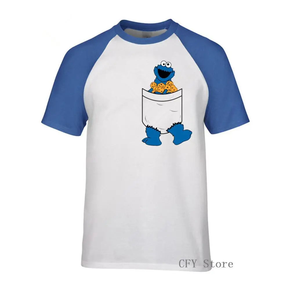 Мужская футболка для фитнеса баскетбольная с карманом печенья монстра Сезам