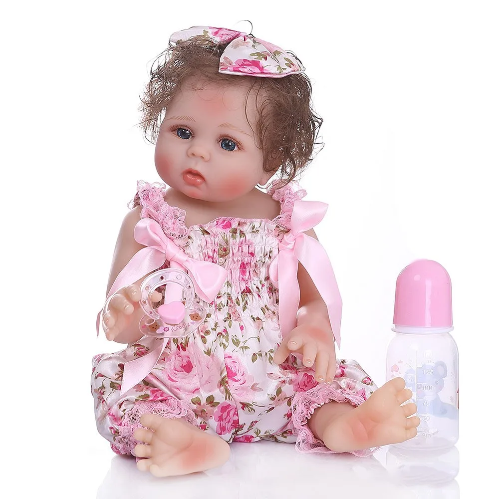 NPK 48 см Silcone Baby Reborn кукла игрушки для девочек сенсорный силикон куклы с бутылочкой