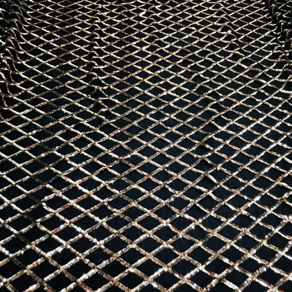 Бесплатная доставка в 2019 году. Золотые и черные кружевные ткани сделай сам.