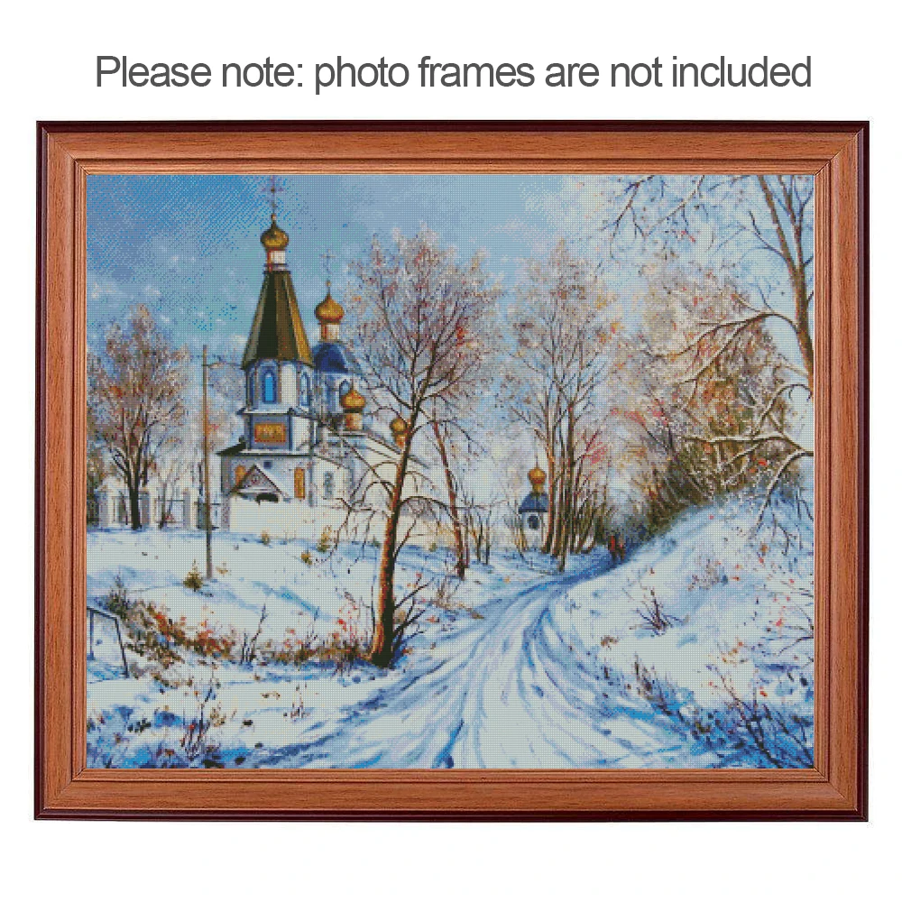 Сделай Сам Алмазная мозаика зимний пейзаж горный хрусталь картина полностью