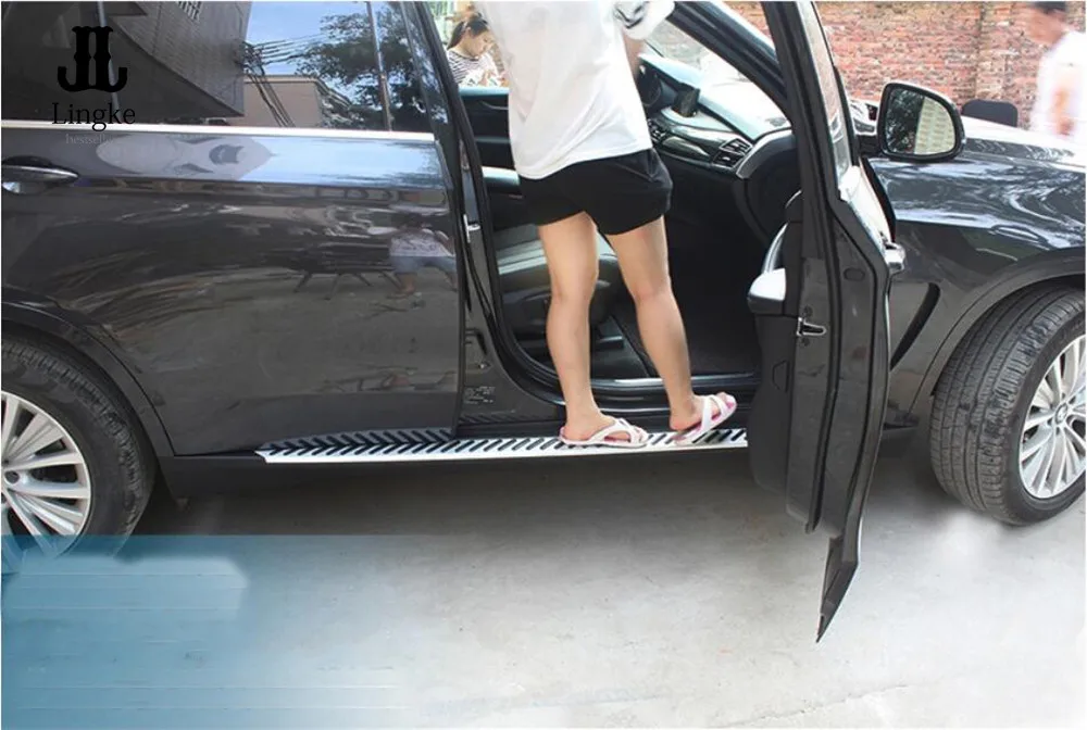 Алюминиевая боковая ступенчатая Беговая доска Nerf бар черный серебристый для BMW X5