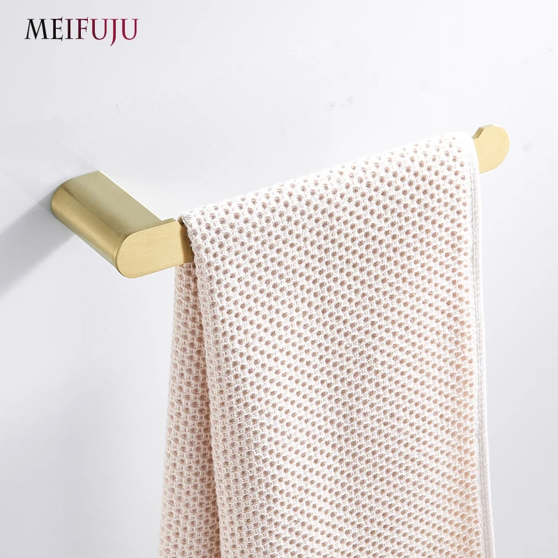 Gold Brushed Towel Bar Stainless Steel SUS 304 Wall Mounted Decorative Towel Rack Holder Bathroom Hardware Bathroom Accessories gappo towel bars bathroom stainless steel towel accessories bath hardware towel holder hanger porte serviette