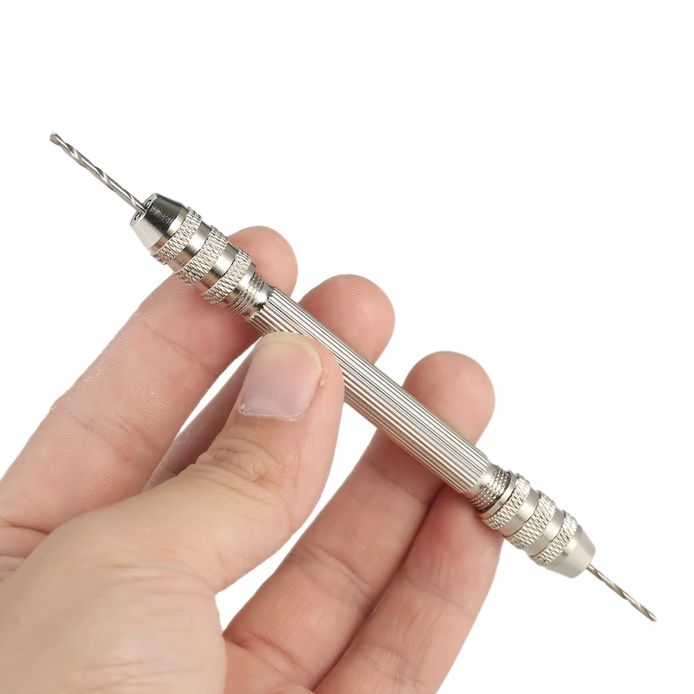 

Mini Hand Drill Set +10pcs Twist Drill Bit Set High-speed Steel Drill Bit Holder Double Chuck perforator Drill Little Pin Vise