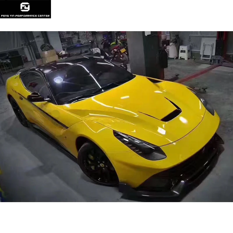 F12 DMC Стиль углеродного волокна передний бампер для губ задний бампер диффузор боковые юбки задний spolier для Ferrari F12 DMC автомобильный комплект кузова 2013