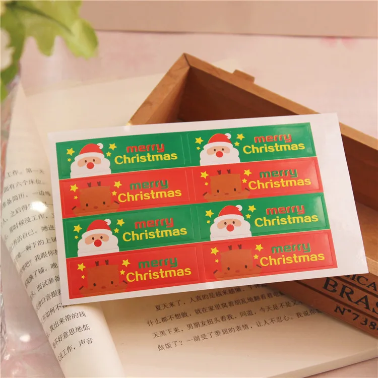 8 шт/лист Санта Клаус Рождество лося Уплотнительная наклейка винтажный красочный