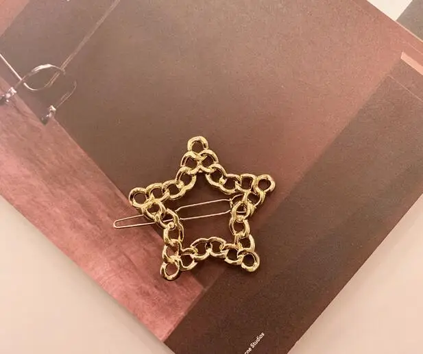 1 шт. корейские шикарные металлические цепочки заколки для волос женщин полые