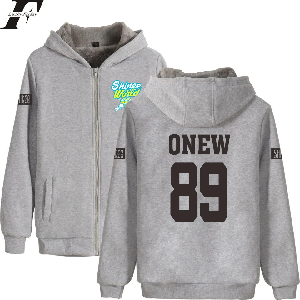 Женские толстовки SHINEE ONEW Jonghyun Kpop толстовка на молнии с капюшоном и длинным