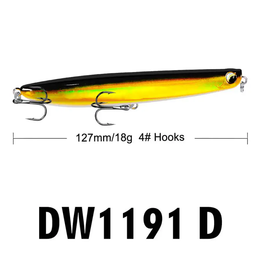 

5pcs 18g/12.7cm Hard Popper Fishing Lure Plastic Bait Topwater Artificial Bass Crankbait Swimbait Floating 4# Treble Barbed Hook