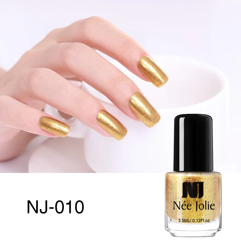 Glitter NJ010 NEE JOLIE 3,5 мл матовый лак для ногтей серии Быстросохнущий дизайн ногтей голографический лак металлический эффект шелушение DIY лак для ногтей - Цвет: Glitter NJ010