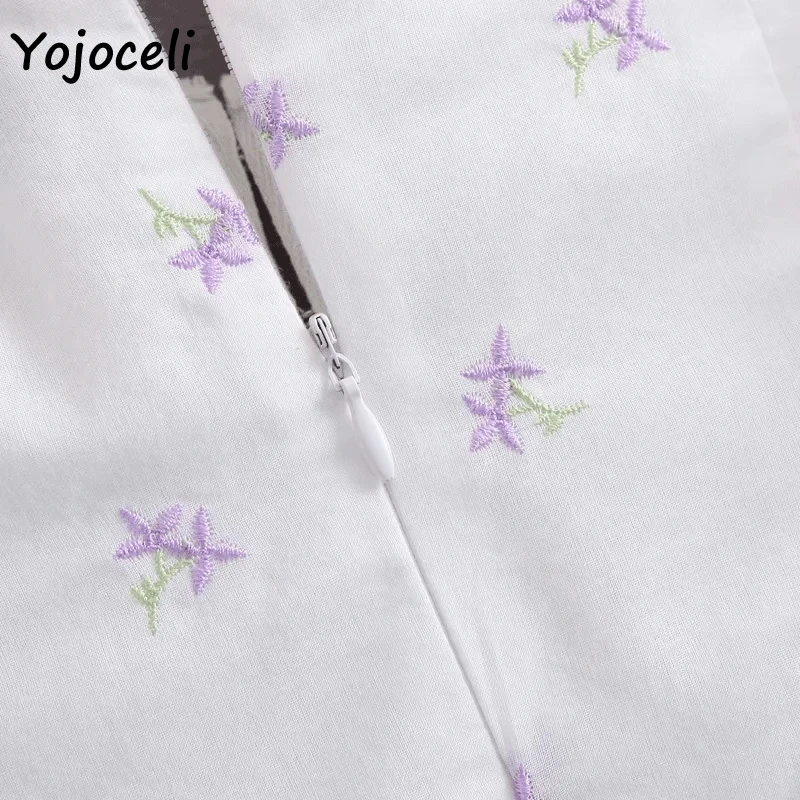 Yojoceli, хлопковое кружевное платье с вышивкой для женщин,, летние вечерние платья с открытыми плечами, Клубное платье с пряжкой, сексуальное платье