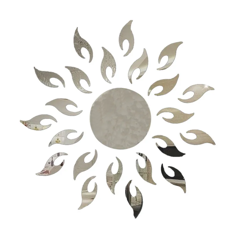 Креативный настенный стикер Sun Sunshine Fire Sunflower 3D зеркальный эффект художественная