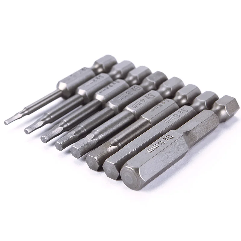 

8Pcs 50mm Magnetic Hexagon Screwdriver Bit S2 Steel 1/4 Inch Hex Shank Screw Drivers Set Length H1.5-H8 For Power Tools#95247