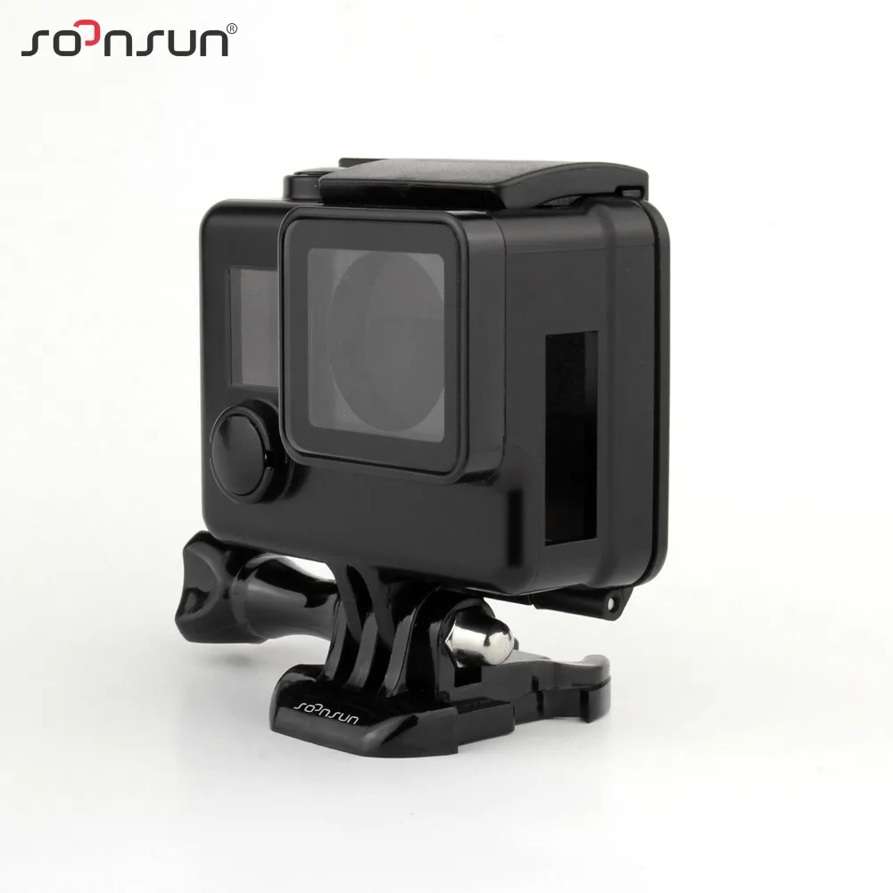 SOONSUN Светонепроницаемый чехол с каркасом жесткий для GoPro Hero 4 3 + защитный боковым