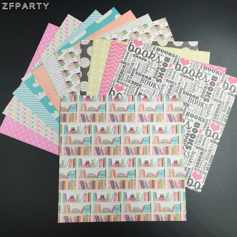 

ZFPARTY, 12 шт., 6 дюймов, Односторонняя печатная книга, рисунок, креативная бумага для бумажного творчества, ручная работа, искусственная книга