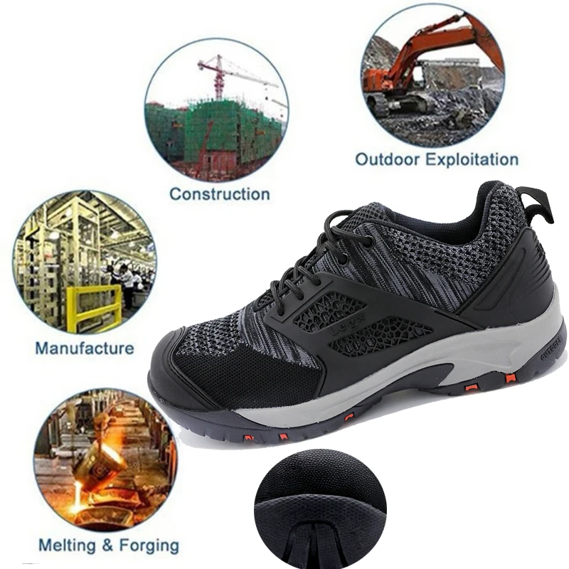 Мужские уличные кроссовки устойчивые к проколу удобные для промышленной работы