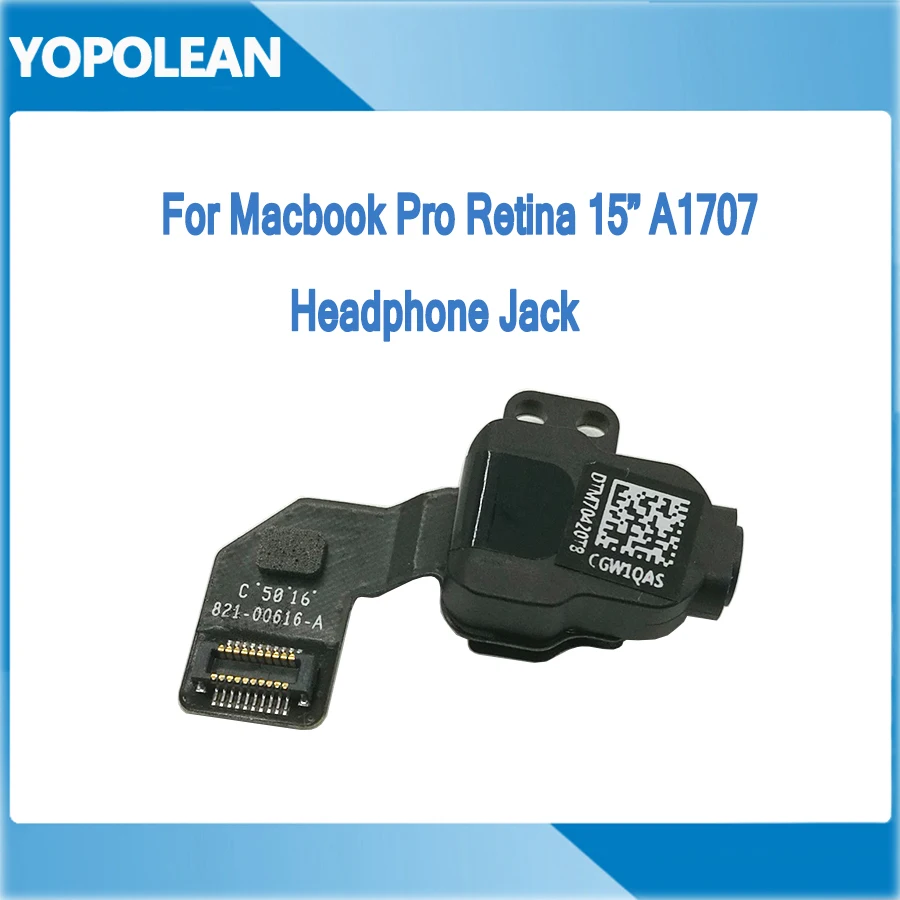 

Новый аудиоразъем для наушников 821-00616-A для Macbook Pro Retina 15 дюймов A1707, конец 2016 г., середина 2017 г.