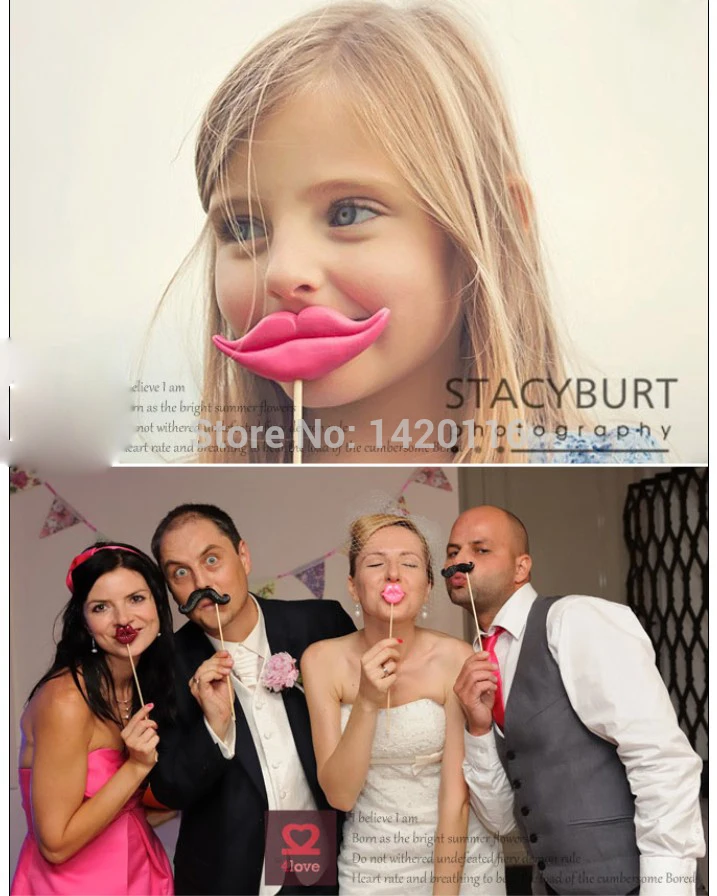 Набор из 4 шт. реквизит для Фотокабины свадьбы/вечерние Полимерная глина Усы на