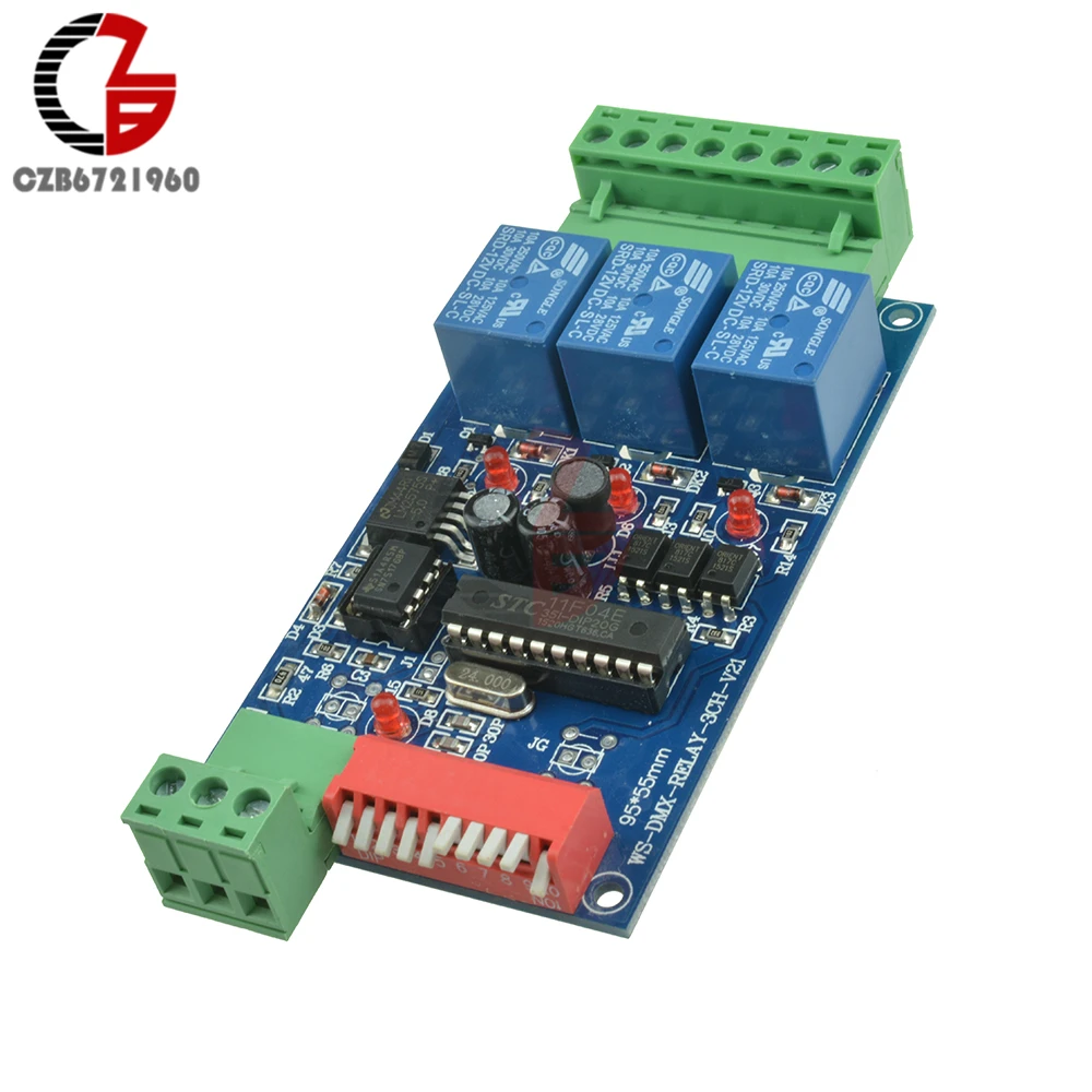 DC 12V 10A 3 канала DMX512 Реле Контроллер светодиодный декодер диммер использовать для