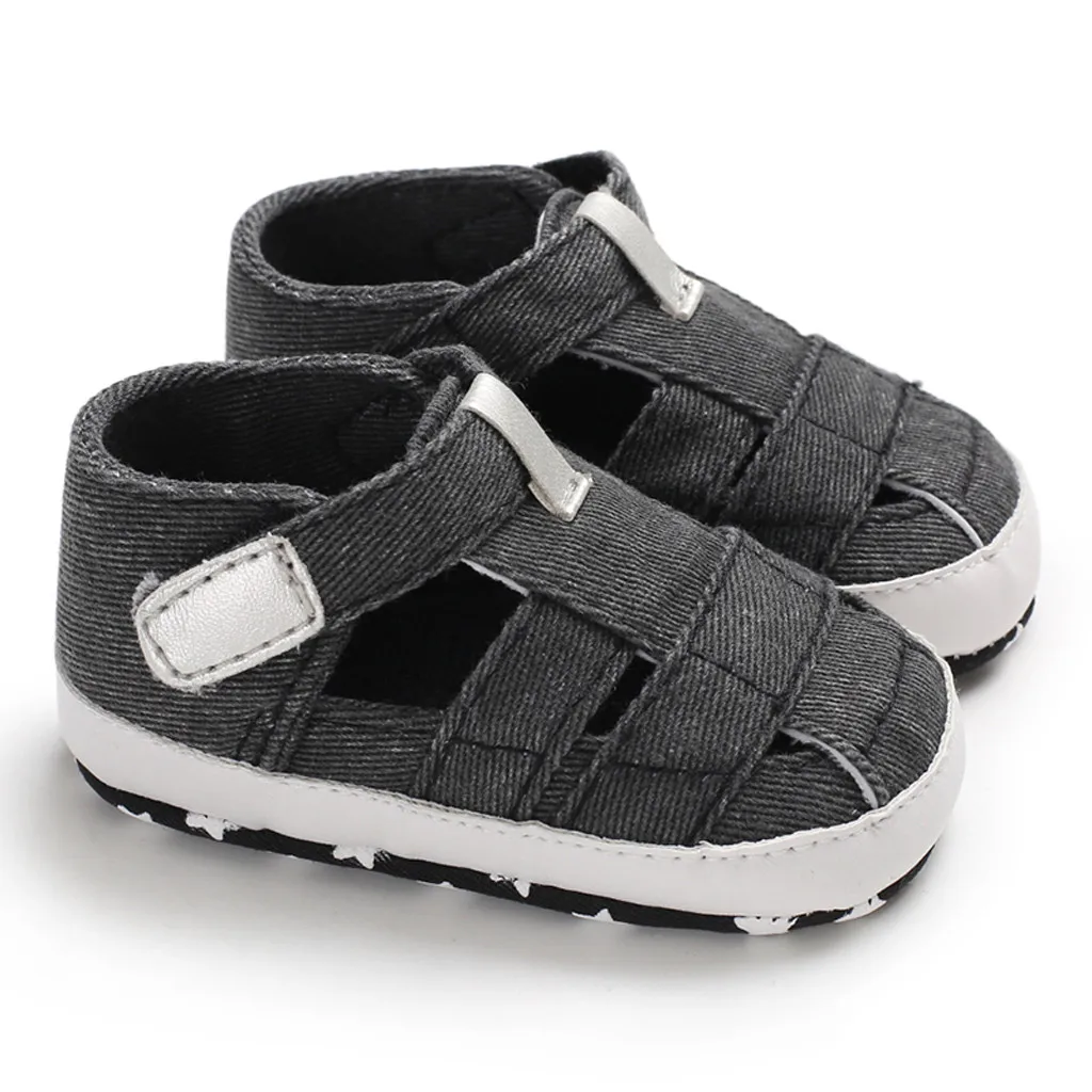 

ARLONEET Newborn Baby Girl Boy Pure Color Hook & Loop Prewalker Sandals Single Shoes sandalias infantil kid sandals children