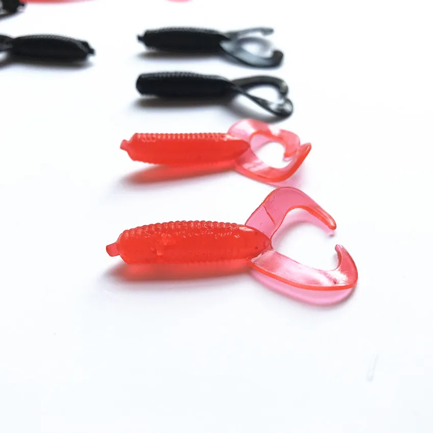 100 шт. 4 см 0 8g супер мягкие искусственный личинка червяк rebel пульсация двойной