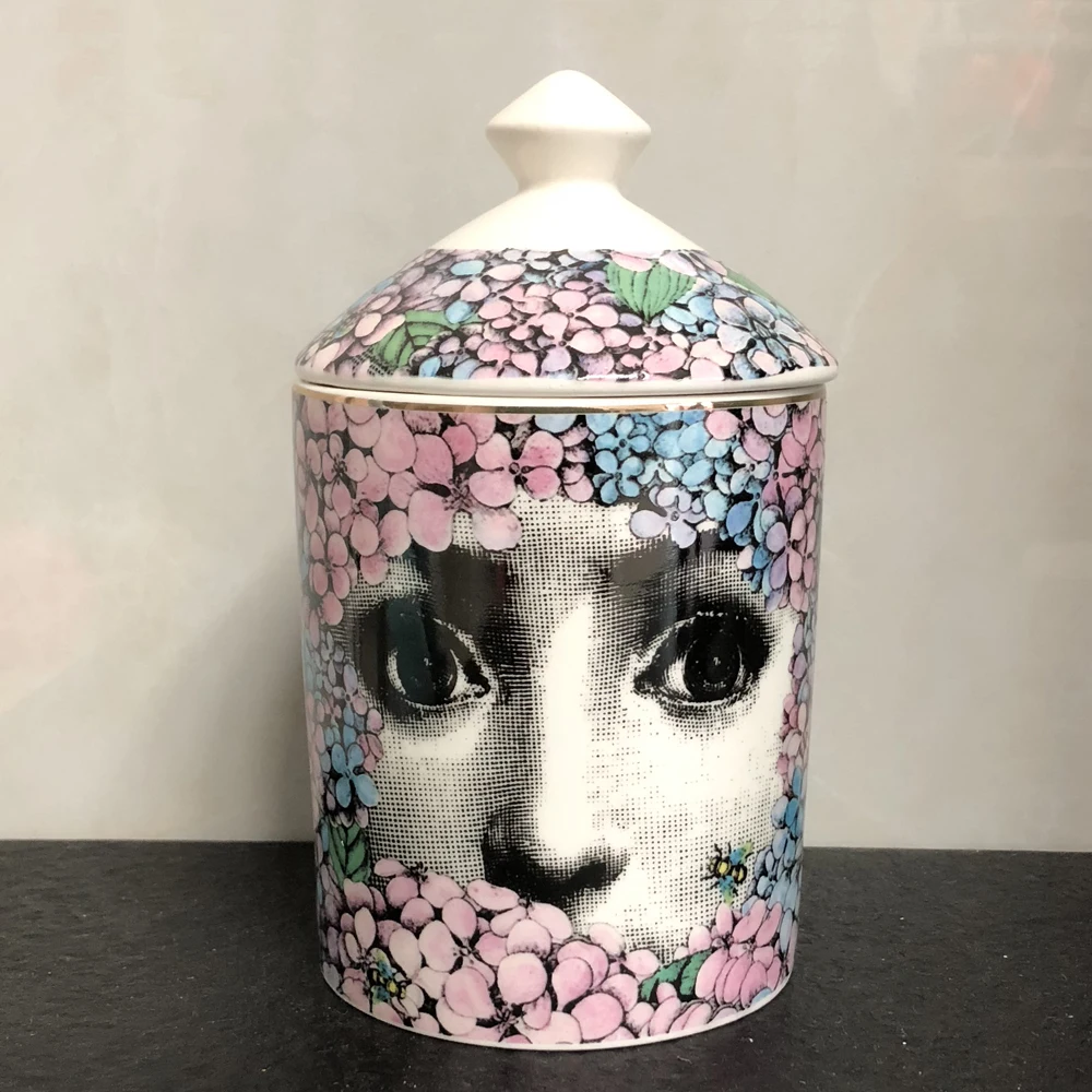 Fornazetti подсвечники Diy ручной работы свечи банка Ретро Lina ящик для хранения лица украшение дома Изысканная керамическая банка канделябры