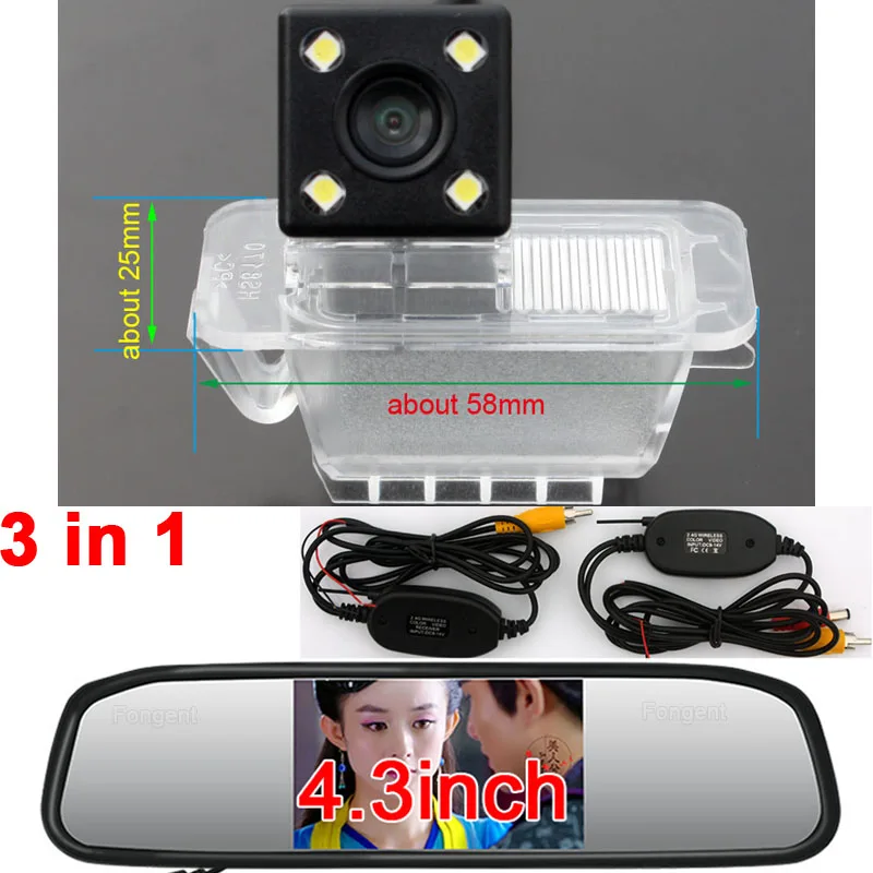wireless monitor 2 Для Ford Fiesta Focus 2 хэтчбек S-MAX Mondeo Kuga Escape транспортное средство заднего вида резервная парковка Беспроводная AV камера монитор - Название цвета: wireless monitor 2