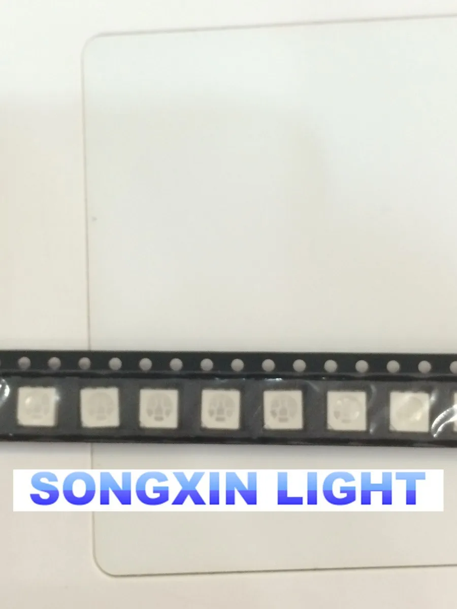 100 шт./лот XIASONGXIN свет SMD 5050 желтый светодиод SMD Diode1.8-2,4 В 585-590nm 5,0*5,0*1,5 мм 0,2 Вт 60MA