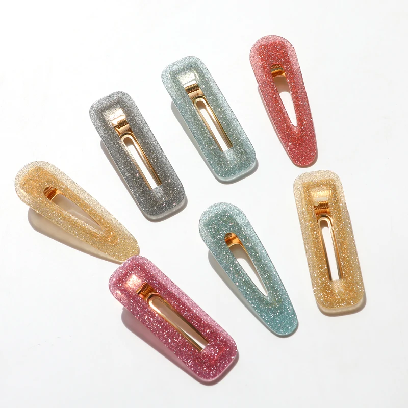 Модные геометрические разноцветные заколки пряжки милые для волос аксессуары