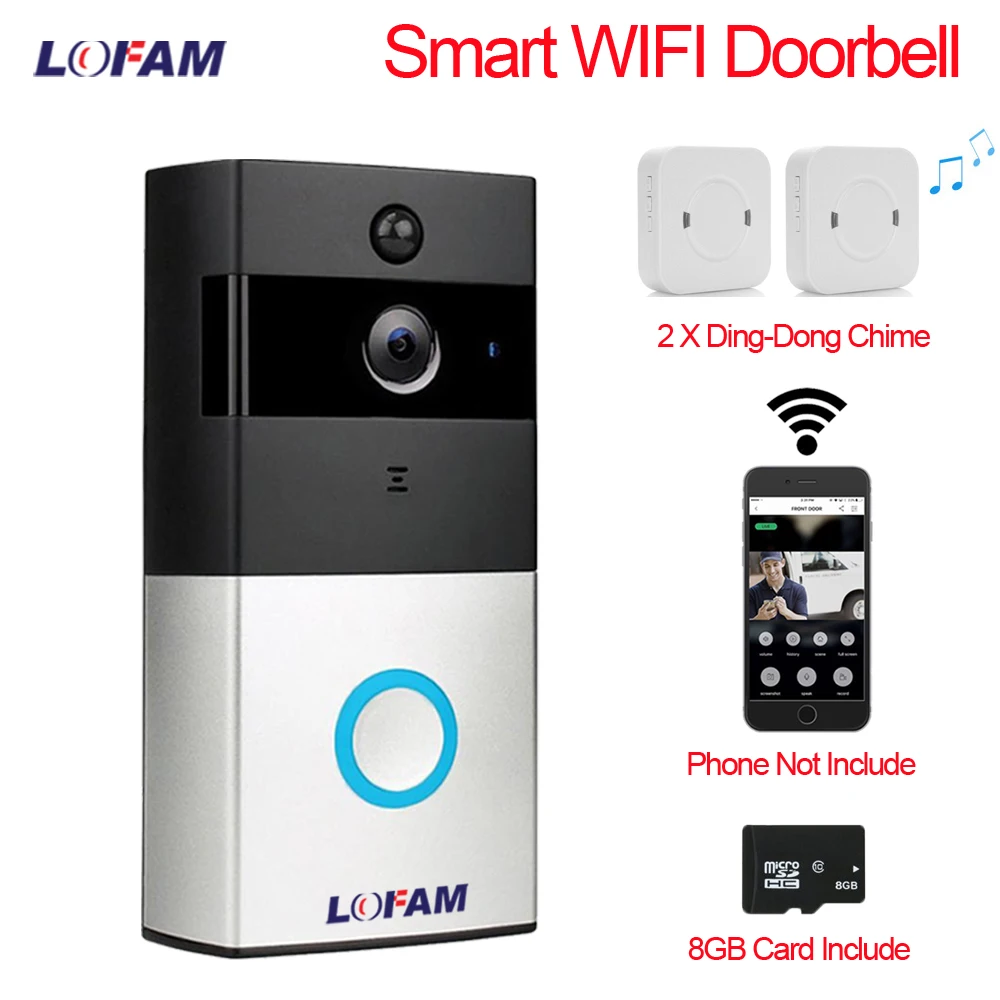 Дверной звонок LOFAM 2 МП 1080P IP камера Wi Fi|Дверной звонок| |