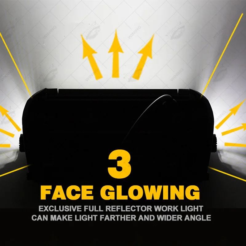 

WINING 3 face led light bar 51W three Row led bar light for Ford Toyota SUV 4WD offroad Combo beam led work light bar