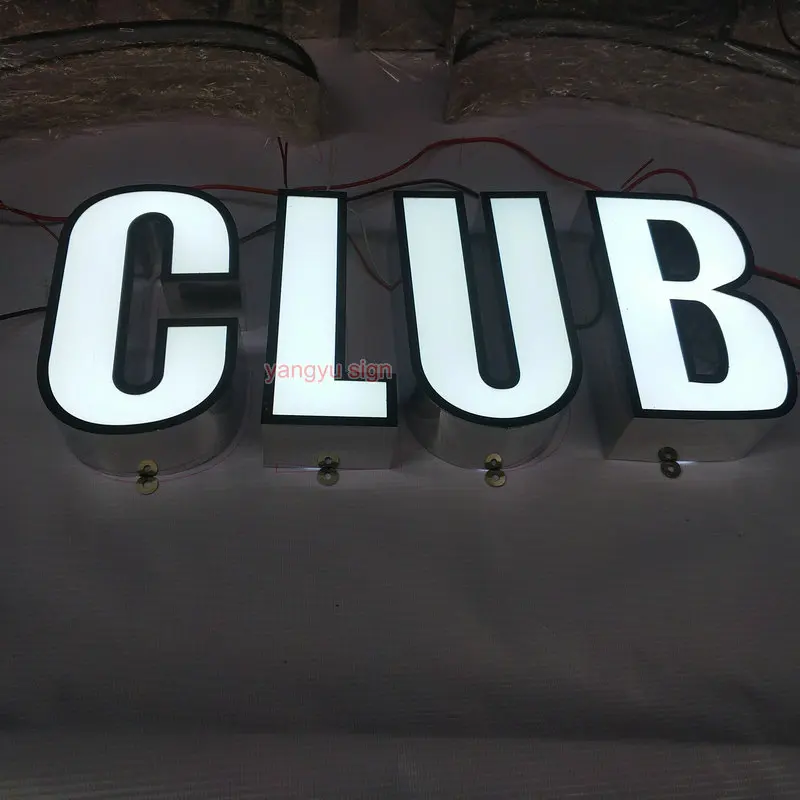 

3D outdoor advertising acrylic led shop marquee light letters sign
