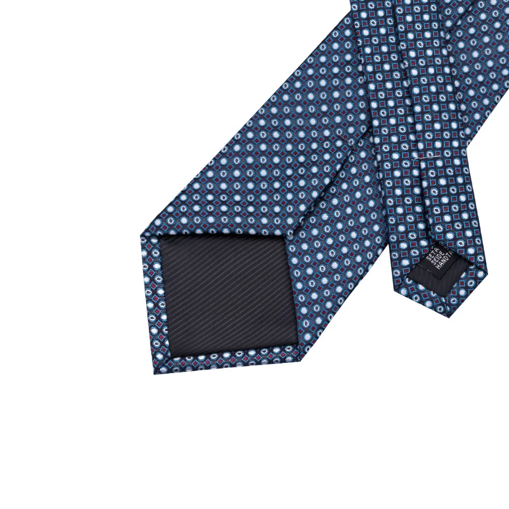 

Mens Ties Blue plaid Silk Jacquard Necktie Hanky Cufflinks Set Sell Like Hot Cakes Business Ties For Men C-725