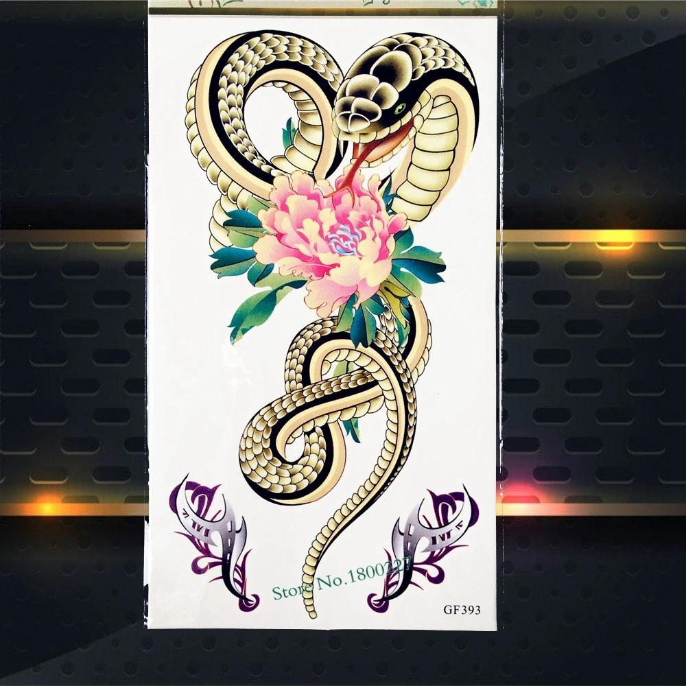 Высокое качество змеиный принт временные татуировки для мужчин нарукавная