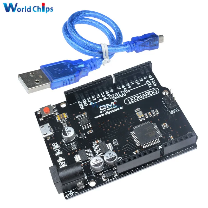 

ATMEGA32U4 ATMEGA32U4-AU Leonardo R3 Module For Arduino Development Board Pro Micro USB 3.3V 5V 16MHZ PWM Channel IO Port Cable