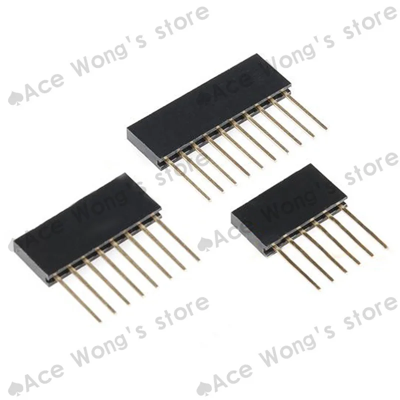 FREE SHIPPING 60PCS 2.54MM 6Pin 8Pin 10Pin 10MM Long Needle Female Pin Header Strip Stackable Header kit