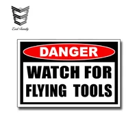 earlfamily 13cm x 8 6cm watch for flying tools vinyl sticker decal graphic tool box warning danger car window trunk wall decor