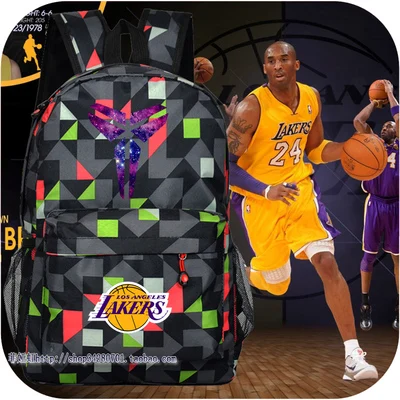 Баскетбол логотип рюкзак студенты коби молодежный школьный брайант мужчина /