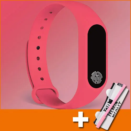 pink with gift Электронные умные часы, детские часы для девочек и мальчиков, умные часы, детский спортивный браслет, умный браслет, фитнес-трекер с подарком - Цвет: pink with gift