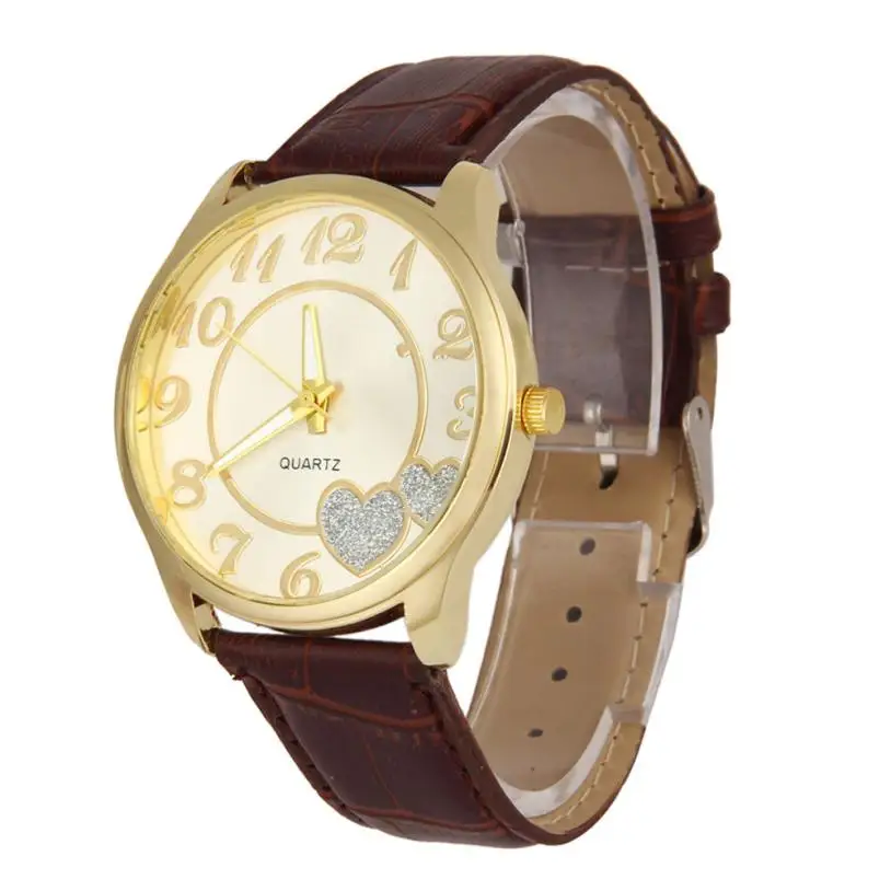 Женский кожаный ремешок аналоговый роскошный бренд кварцевые женские часы