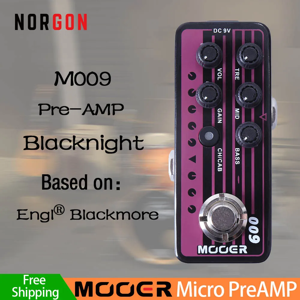 M009 Mooer предусилитель электрогитары педаль эффектов задержка реверберации аксессуары с высоким коэффициентом усиления бас микро Ампер симулятор Двойные каналы - Цвет: M009