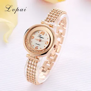 LVPAI модные элегантные часы с кристаллами, женские роскошные Брендовые Часы-браслет из нержавеющей стали, женские кварцевые часы, часы reloj mujer