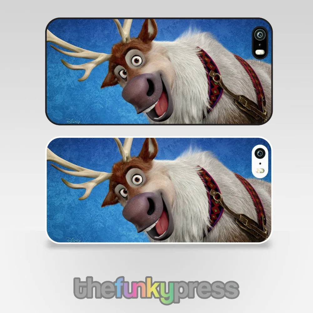 Мультфильм корова зимой пластиковая крышка телефона для iPhone 5S ( белая сторона )