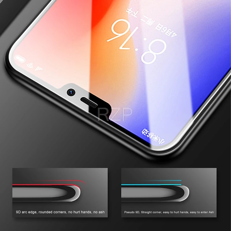RZP 9D изогнутая защитная пленка на весь экран для Xiaomi Redmi Note 5 6 7 A X Pro Plus Защитная