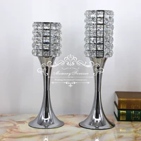 3 sizes luxury wedding crystal candle holder metal candlestick gold candelabra centerpiece event ceremony decorations
