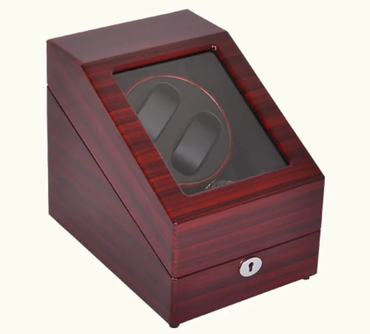 High End Mute Motor Watch Winder с автоматическим заводом деревянные часы коробка для 2 часов с 3 сетками хранения