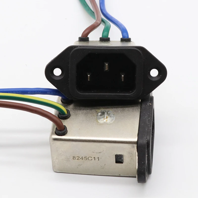 

Монтажная панель, 3-контактная розетка переменного тока, фильтр электромагнитных помех 8A, 115 В переменного тока, 8 А, 50/60 Гц, разъем для фильтра...