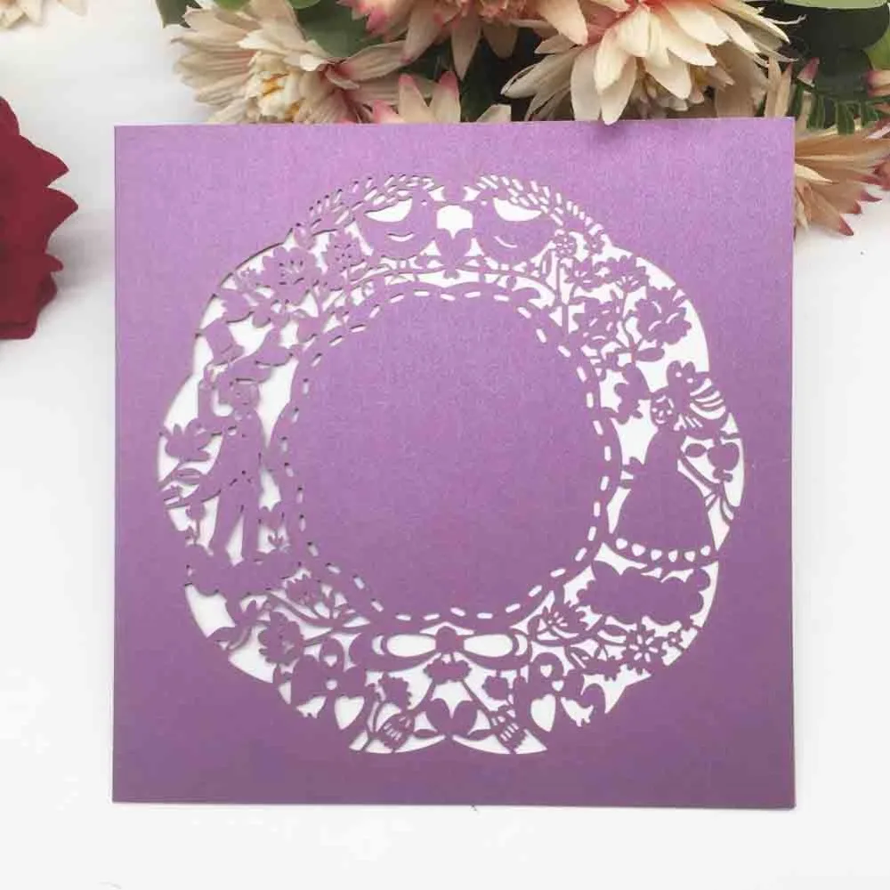 

20Pcs/Lot Romantic Bird Wedding Invitations Card Hollow Out Flower Birthday Party Invitations Card Greeting Blessing Gift Card