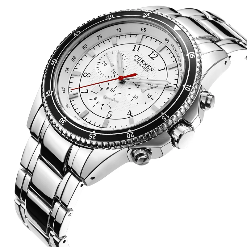 Мужские кварцевые часы с ремешком из натуральной кожи аналоговый дисплей датой