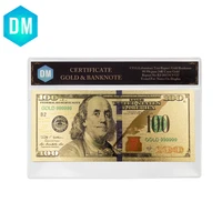 100 dollar 24k gold banknote collectible 999 9 gold foil currency bill note art ornament with coa frame for business gifts